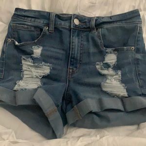 High rise midi shorts